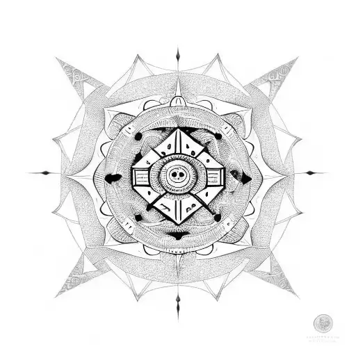 Mandala Geometric Capricorn Head
