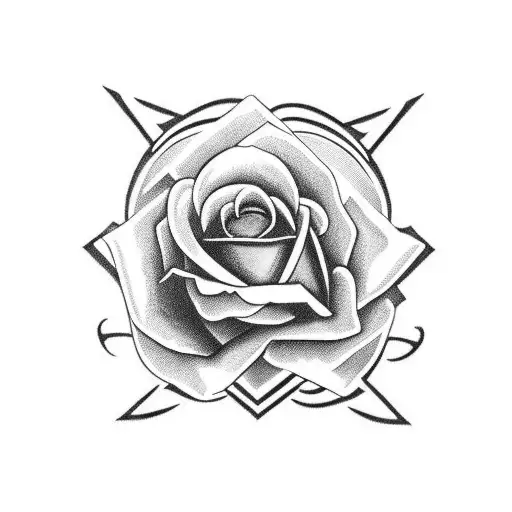 Rose With Initials J R S