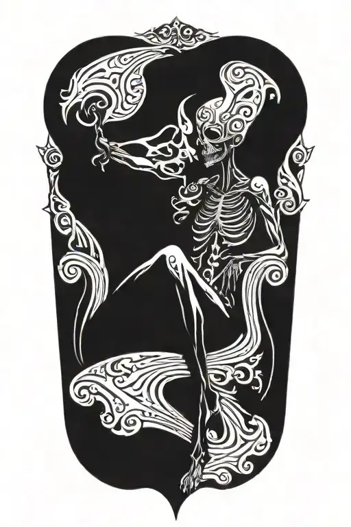 Holy Death Sitting On Her Throne