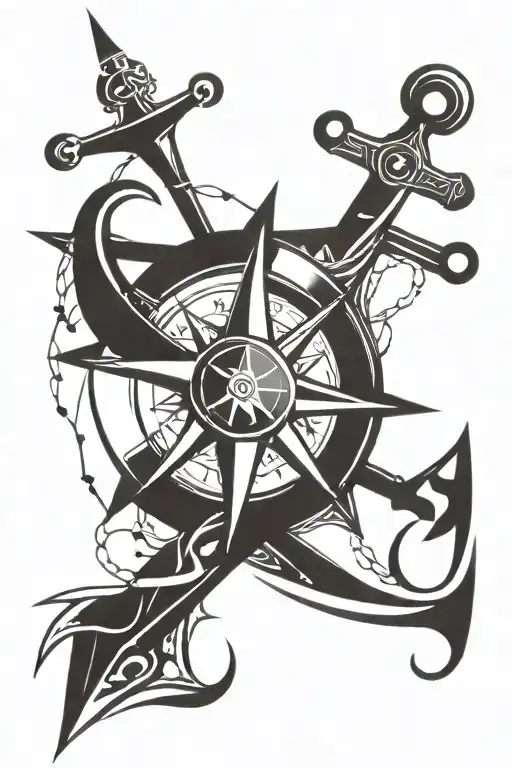 Anchor With Compass