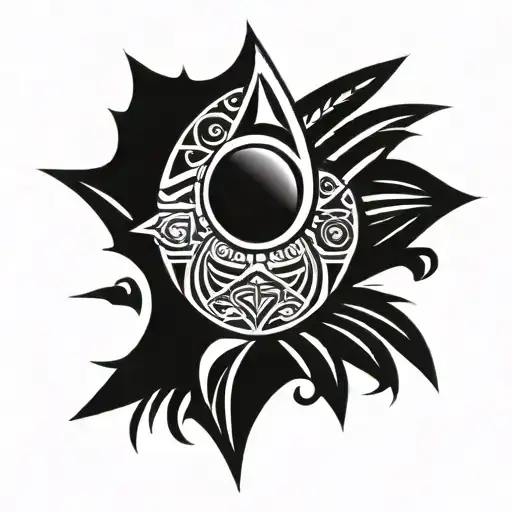 Arm Band Polynesian Design With Compass Surrounded