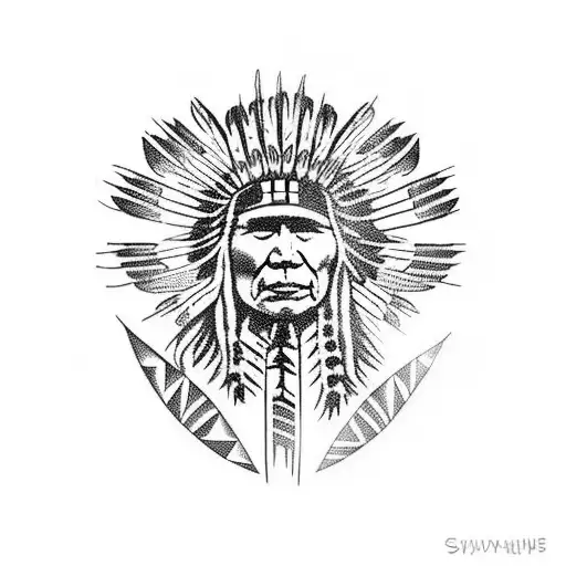 Native American Tribal Left Arm Sleave