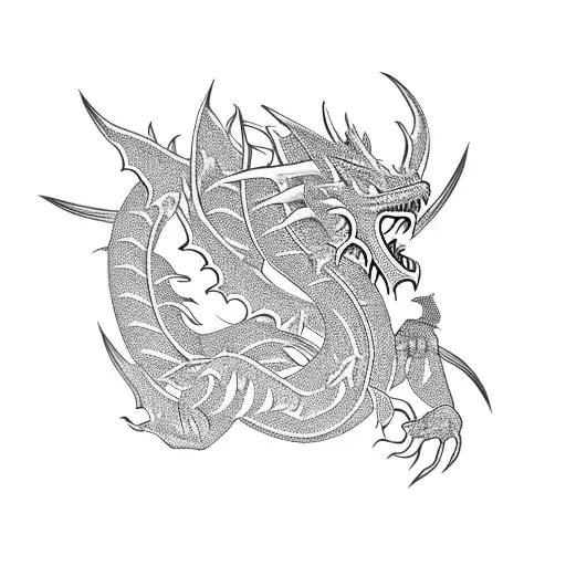 Black Dragon On The Back Based On Shiryu's Tattoo From Knights Of The Zodiac