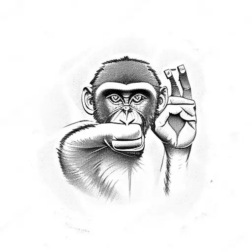 Monkey Pointing Finger Side View