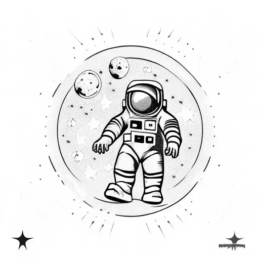 Astronaut Man Wiman And Child