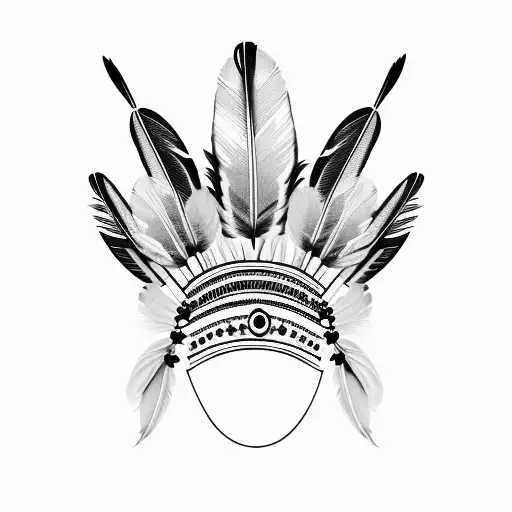 Indigenous Feather Crown Held With Two Female Hands Facing Inward Holding Dangling Jewelry