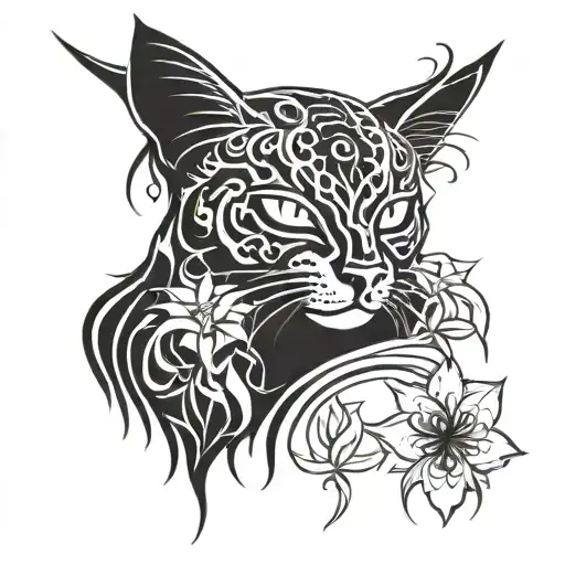 Spinx Cat And Spider Lily