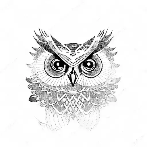 Owl With Wings Spreaded