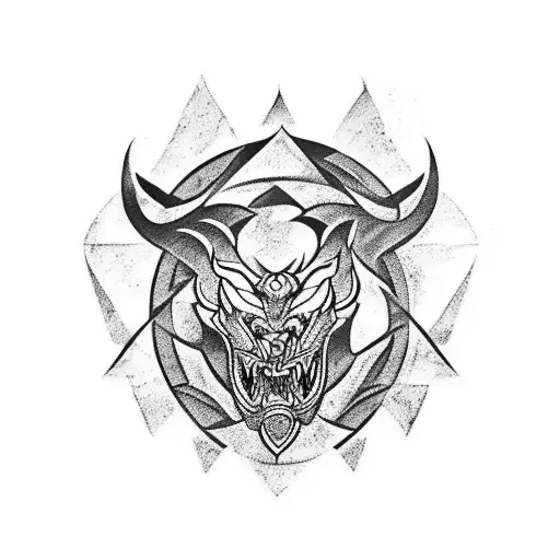 A Fierce Blackwork Tattoo Of A Roaring Car Engine