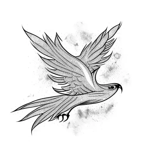 A Phoenix Bird With A Palm Tree