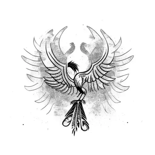 A Palm Tree With A Phoenix Bird