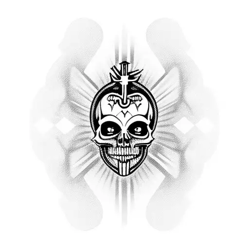 Sacred Heart Skull Ethereal Cyber Inspired