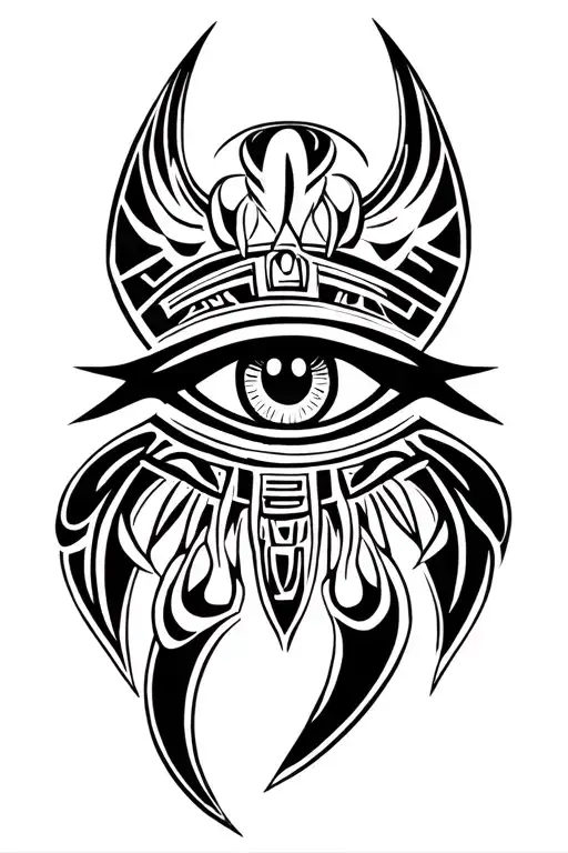 Egyptian Eye Of Horus With Fangs