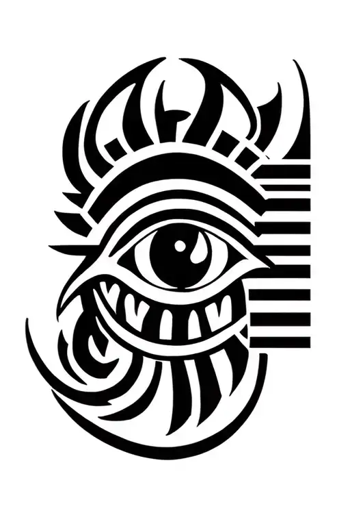Egyptian Eye Of Horus With Fangs