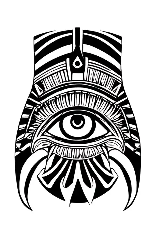 Egyptian Eye Of Horus With Fangs