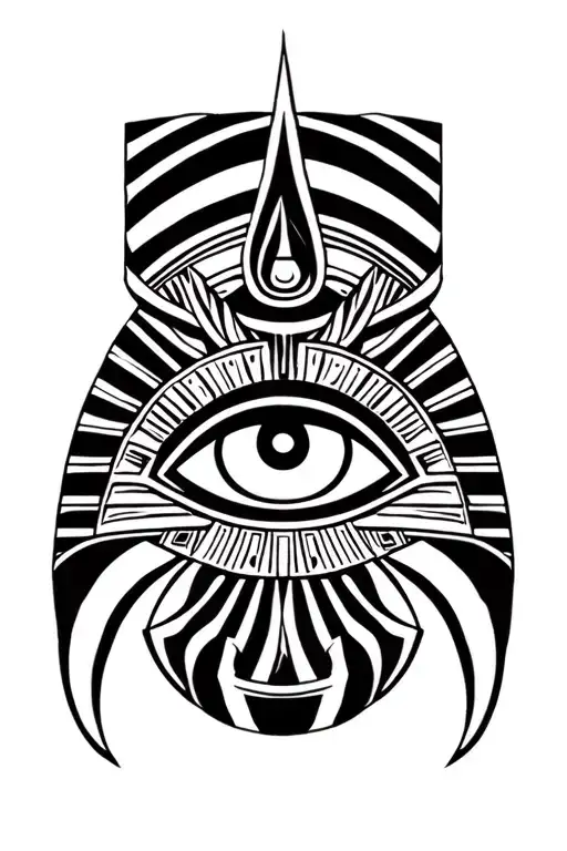 Egyptian Eye Of Horus With Fangs
