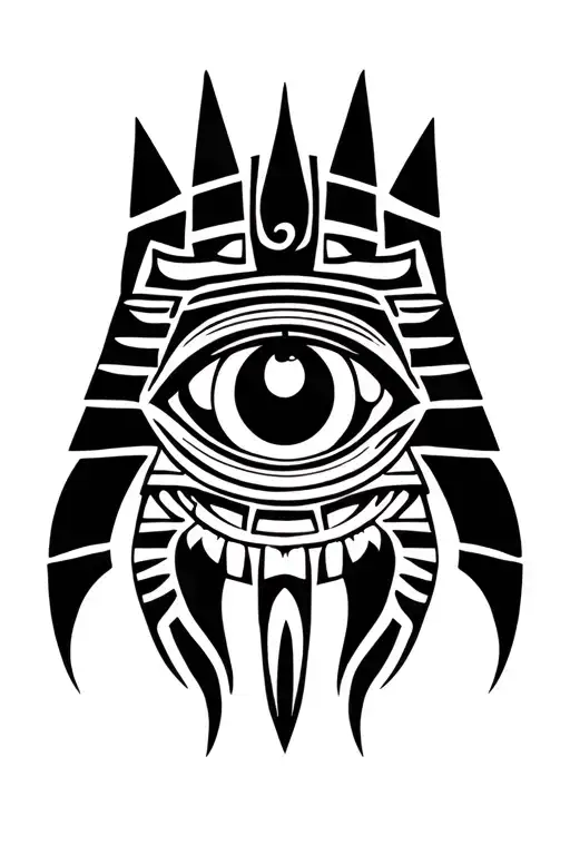 Egyptian Eye Of Horus With Fangs