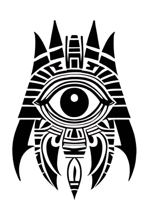 Egyptian Eye Of Horus With Fangs