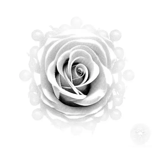 Rosary Beads Around Roses