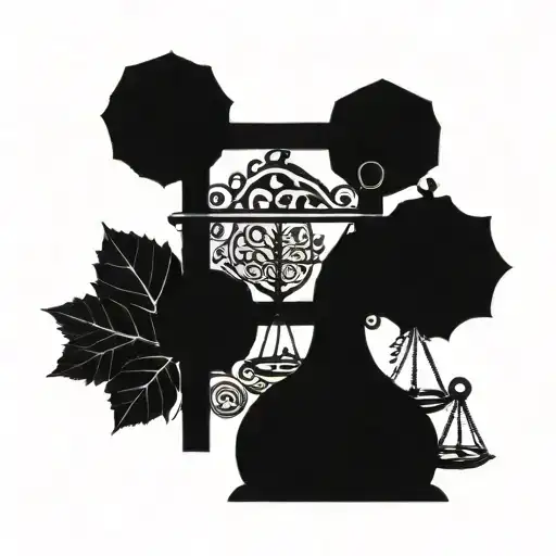 Hazelnut Tree With Balance Scale And Gemini