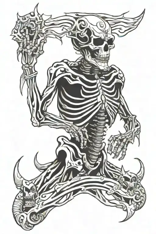 Demon Skeleton Smoking