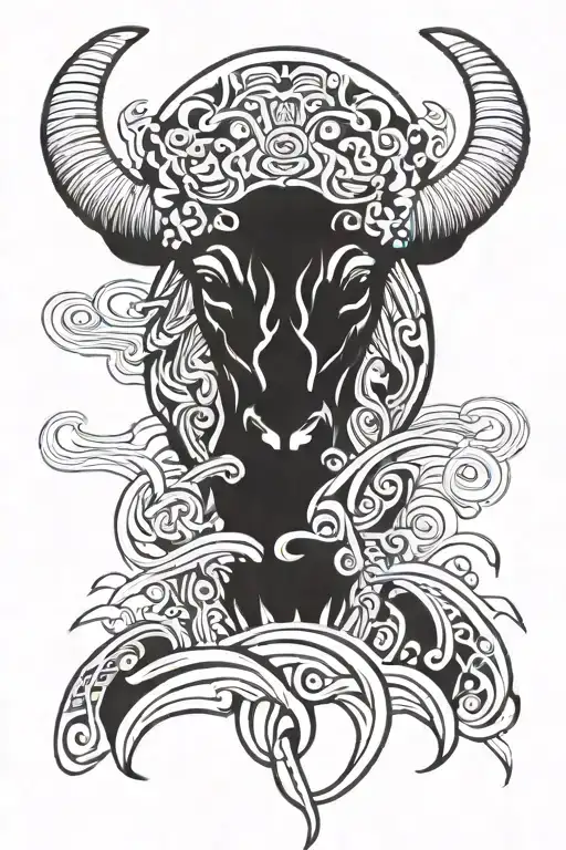 Buffalo That Has A Waterfall The Flows Into River Coming From Its Mouth