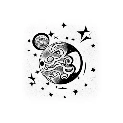 Create Armband Tattoo With High On Life And We Are The Lucky Ones Text With Moon And Stars