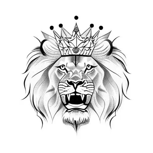 Scarred Lion With Crown