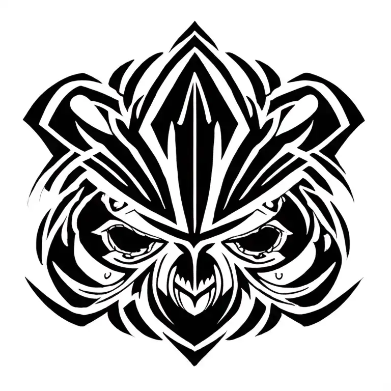 Tribal Tattoo With The Logo Of Yamaha