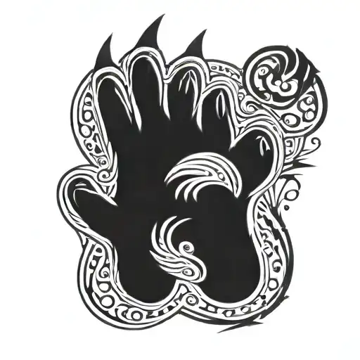 Bear Paw With 5 Fingers And 1 Letter On Top Of Each Finger Then Under The Paw The Word Dobbin