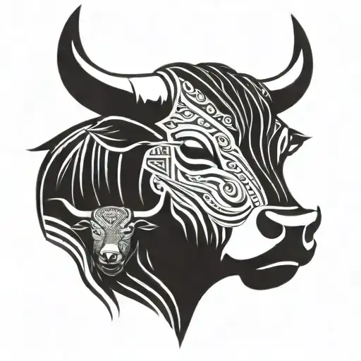 Bull And Loinness With Cubs