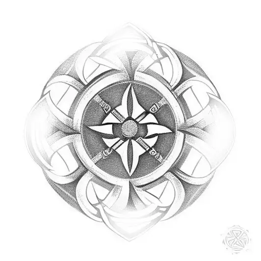 Maltese Cross With Celtic Shamrock