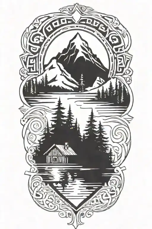 Mountain Lake Forest Cabin