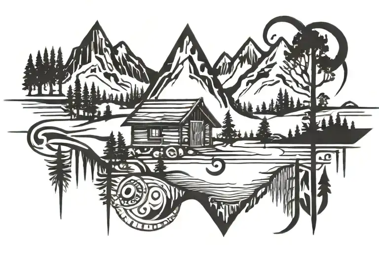 Mountain Lake Forest Cabin