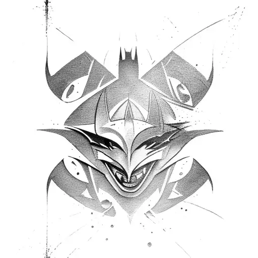 A Dynamic And Action-packed Tattoo Design Featuring Batman And Joker Engaged In An Epic Battle