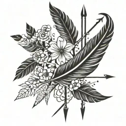 Words Follow Your Arrow With An Arriw That Has Feathers And Small Flowers