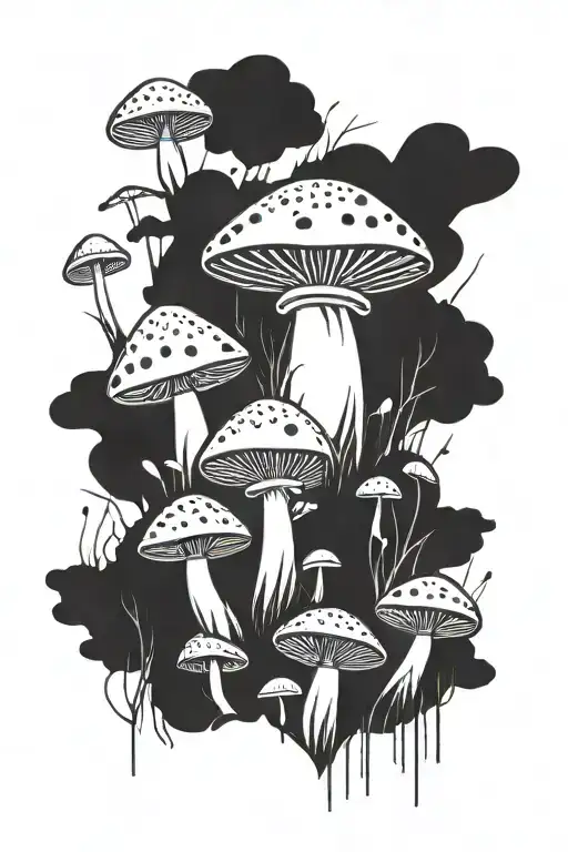 Bohemian Minimalist Nature Mushrooms Minimal Shading