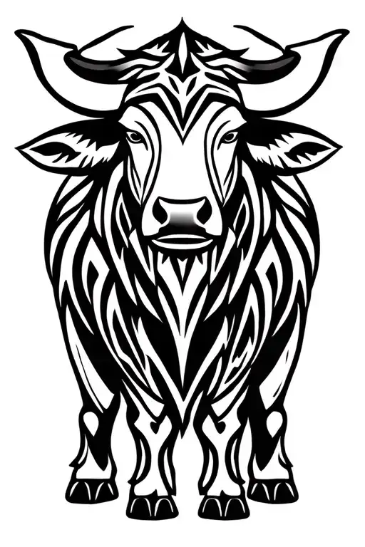 Ox Standing Front View