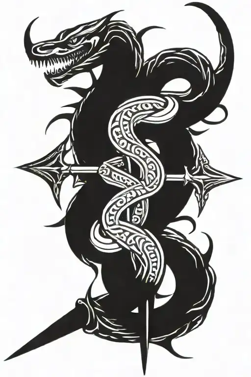 Sword And Snake Wrapped