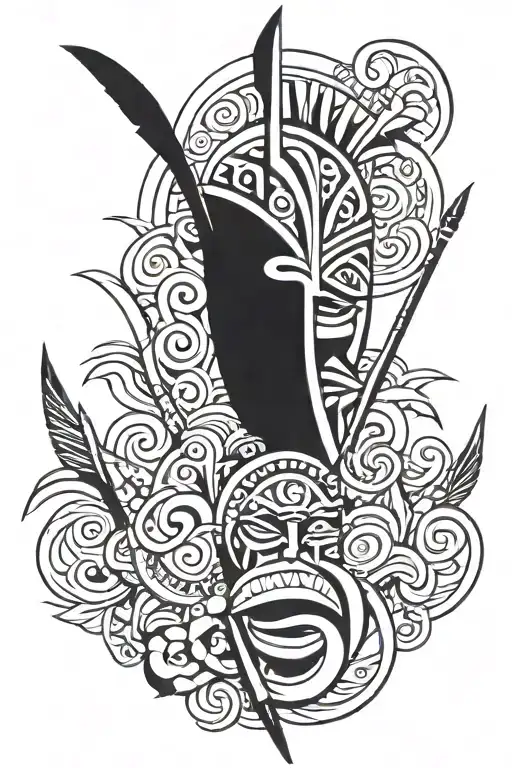 Polynesian Strength Learning Wave Tiki Spears