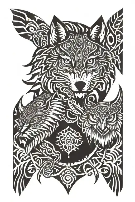 Wolf And Owl