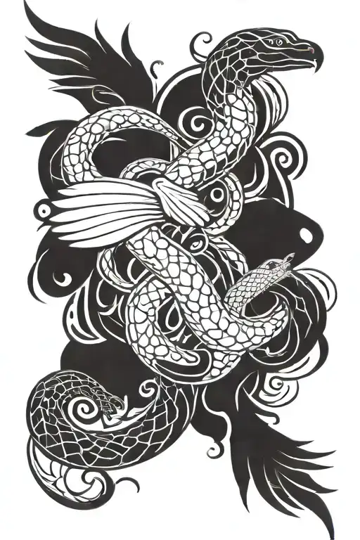 Snake With Dove In The Middle