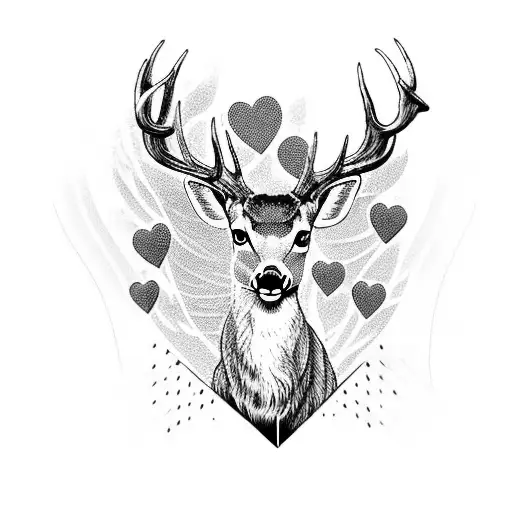 Deer With Angel With Heart