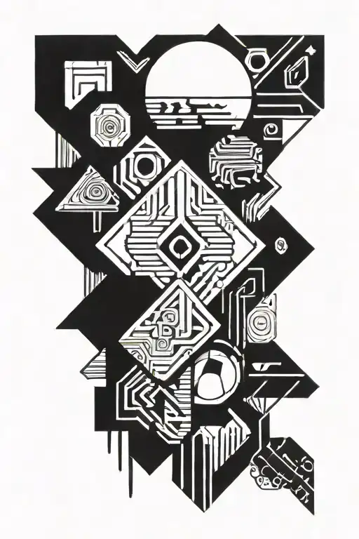 Ink Style Abstract Geometric