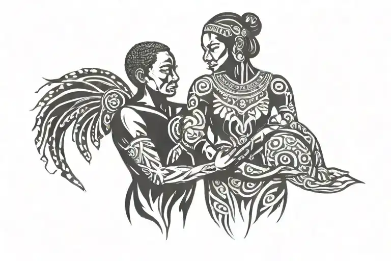 Black Mom And Son Holding Hands