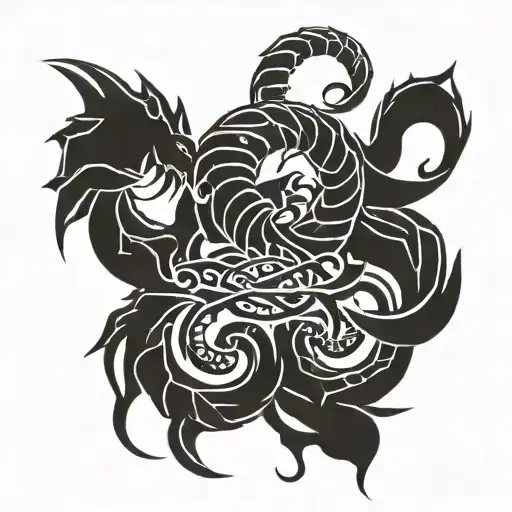 Scorpio And Pisces Zodiac Sign Tattoo With Virgo Protector