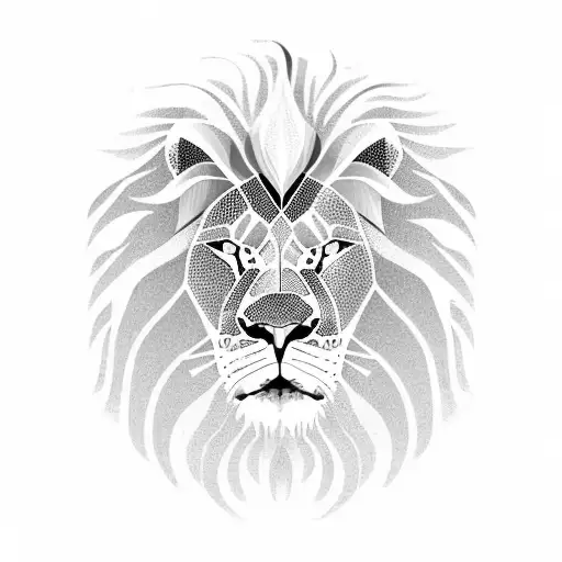 Lion Half Face Geomatric