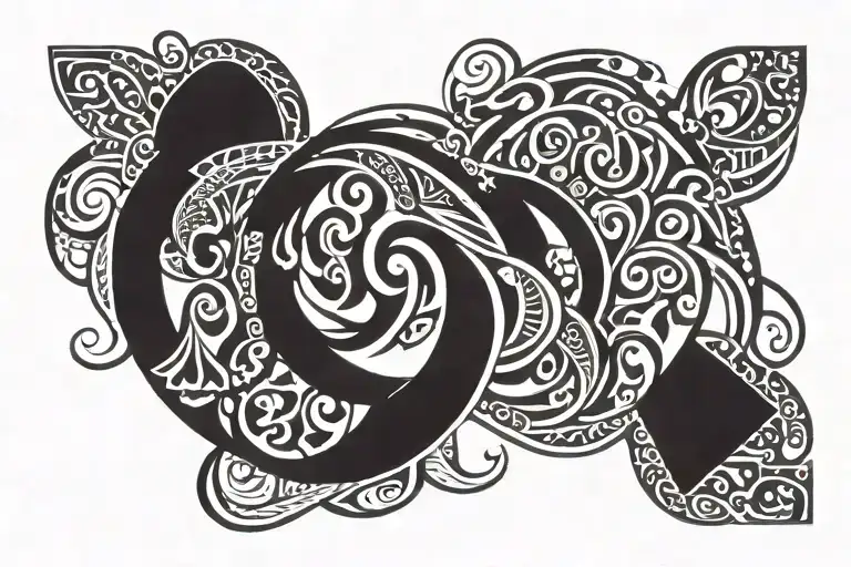 Border Shade Symbol Of Life Intertwined