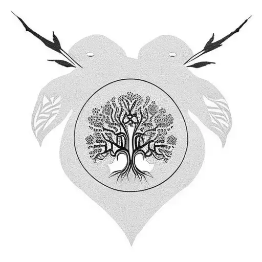 Tree Of Life Back Tattoo With A Koala