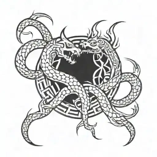 Demon Snake Fighting Each Other